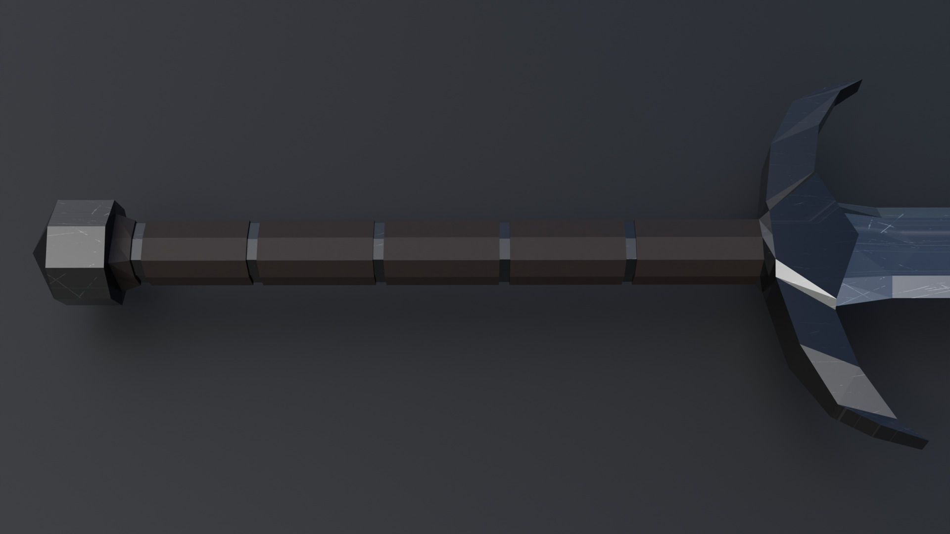 Battle sword Low-poly 3D model_2