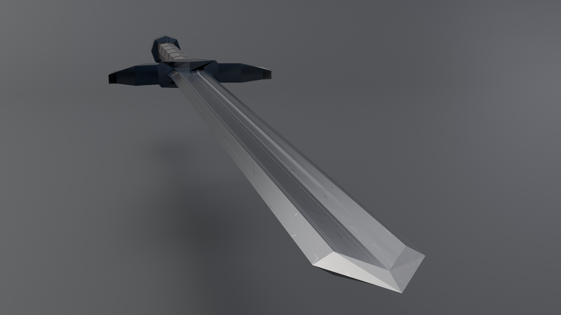 Battle sword Low-poly 3D model_5