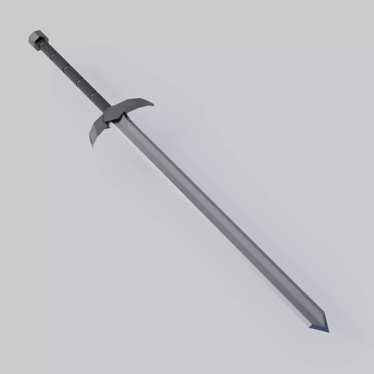 Battle sword Low-poly 3D model_0