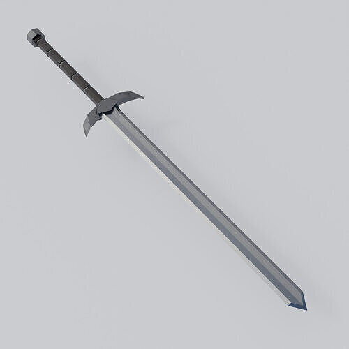 Battle sword Low-poly 3D model