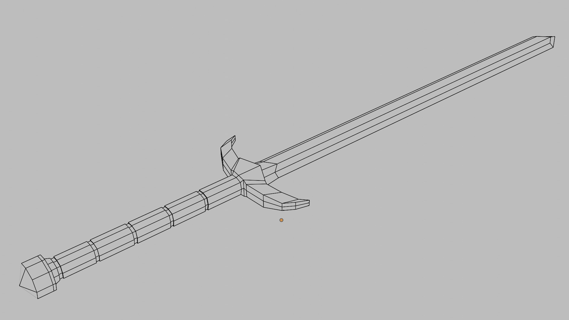 Battle sword Low-poly 3D model_7