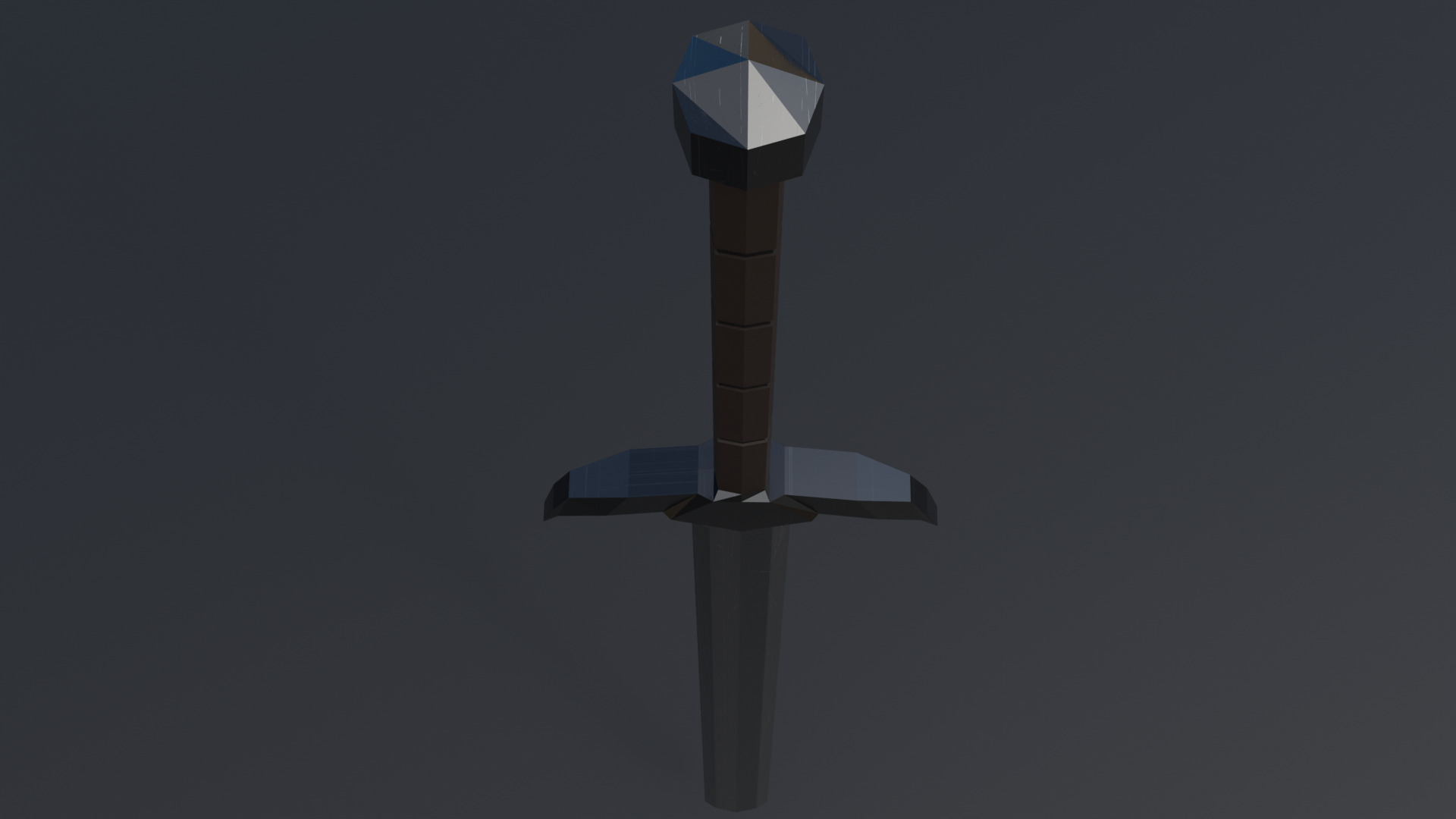 Battle sword Low-poly 3D model_3