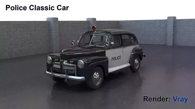 Police Classic Car 3D model