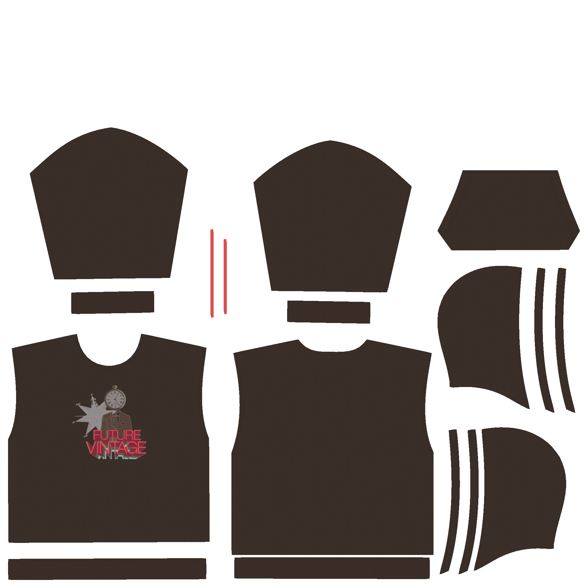 Mens Hoodie-Future Vintage In Low Poly Low-poly 3D model_2