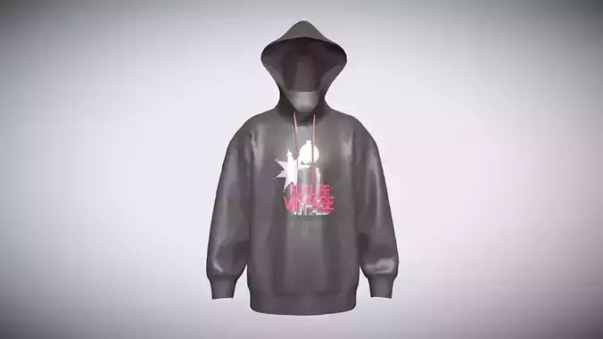 Mens Hoodie-Future Vintage In Low Poly Low-poly 3D model