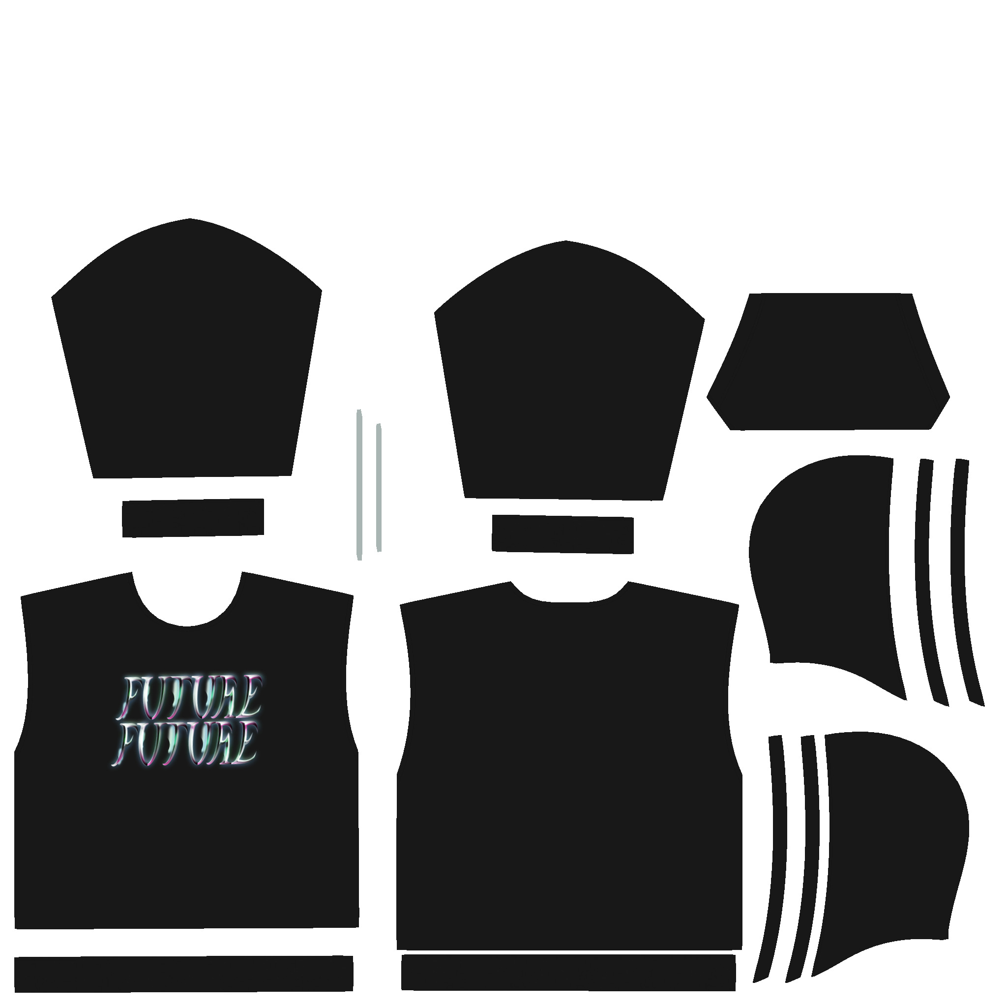 Mens Hoodie-Future In Low Poly Low-poly 3D model_5