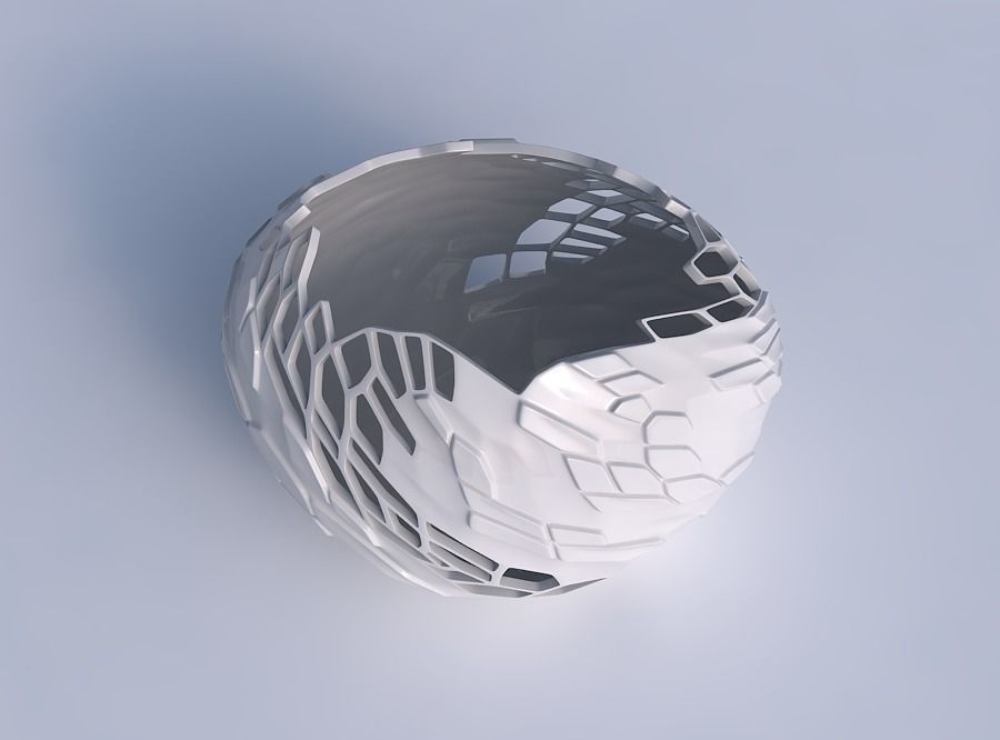 Bowl compressed 2 with twisted reptile skin with holes 3D print model_1