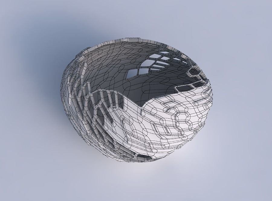 Bowl compressed 2 with twisted reptile skin with holes 3D print model_6