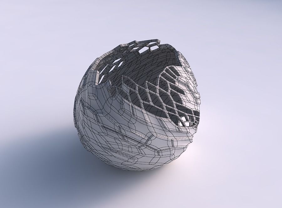 Bowl compressed 2 with twisted reptile skin with holes 3D print model_5