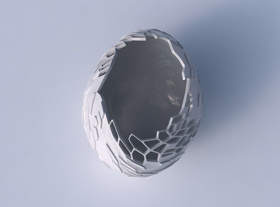 Bowl compressed 2 with twisted reptile skin with holes 3D print model_2