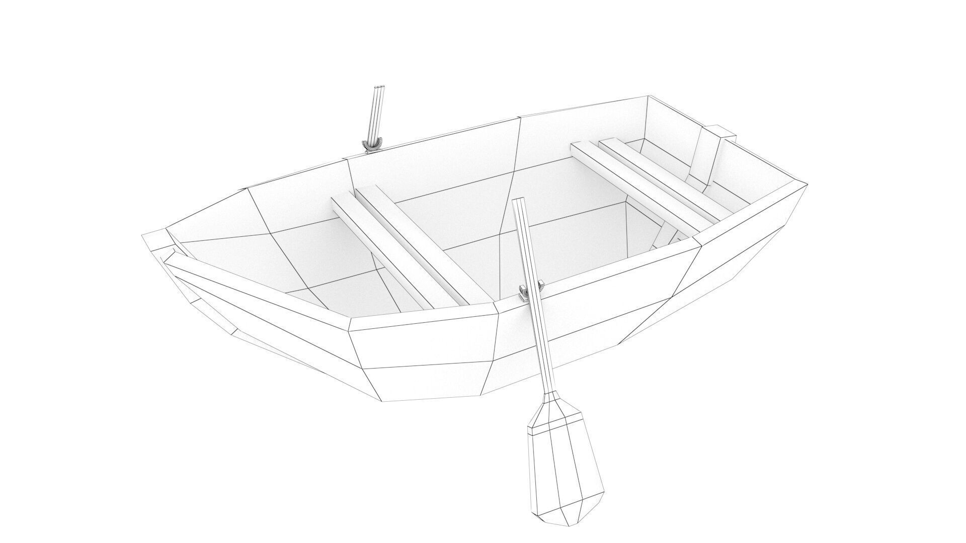 Low poly Boat 3d model Low-poly 3D model_6