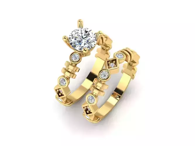 Two piece solitaire ring