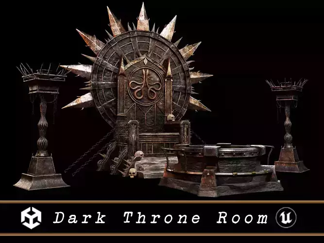 Dark Throne Room Pack  3D Model Collection
