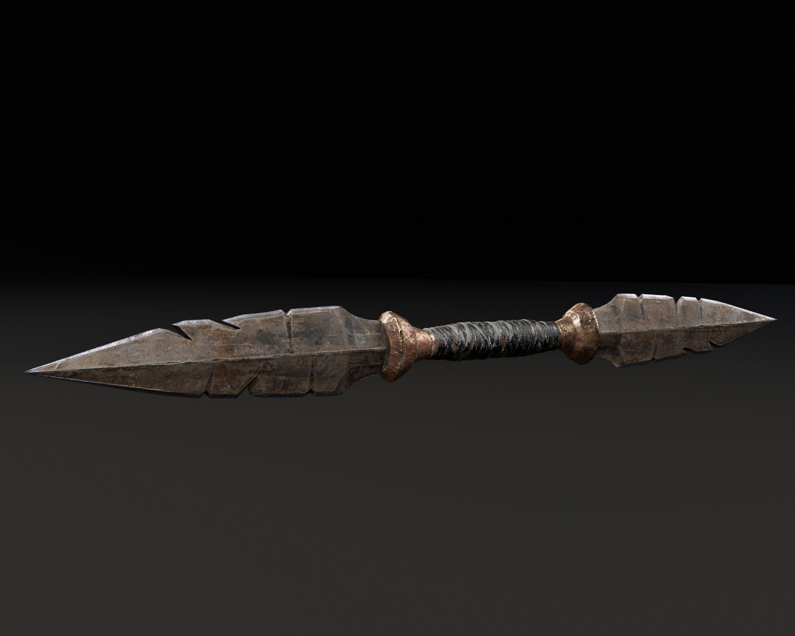 Double Spearhead Knife Low-poly 3D model_4