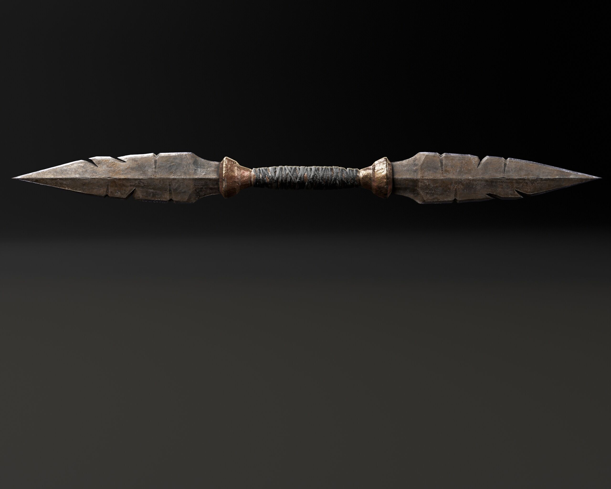 Double Spearhead Knife Low-poly 3D model_2