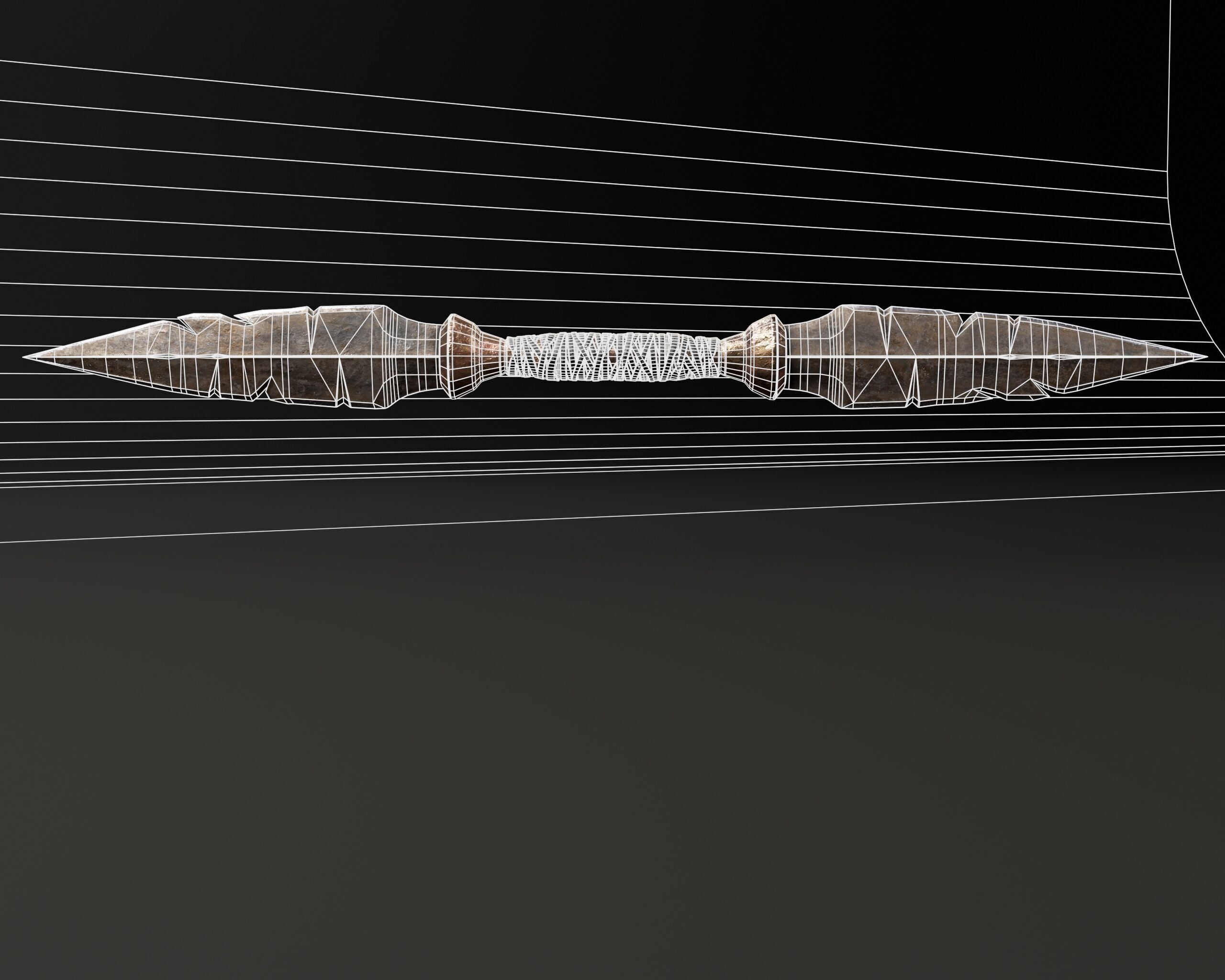 Double Spearhead Knife Low-poly 3D model_3