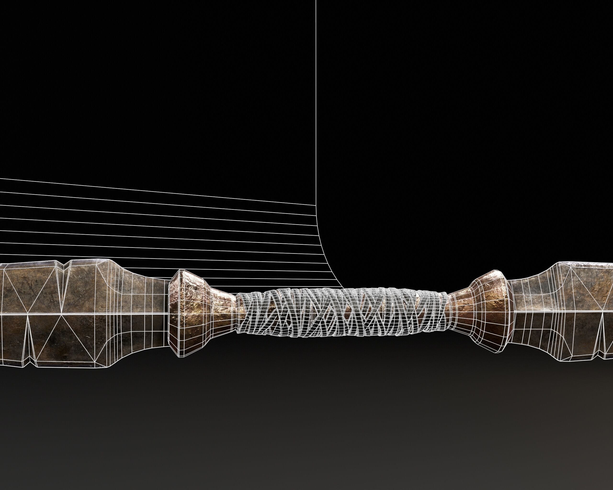Double Spearhead Knife Low-poly 3D model_11