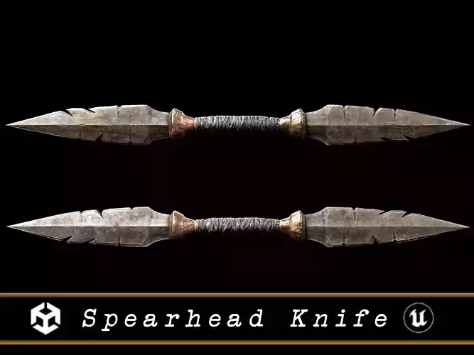 Double Spearhead Knife Low-poly 3D model