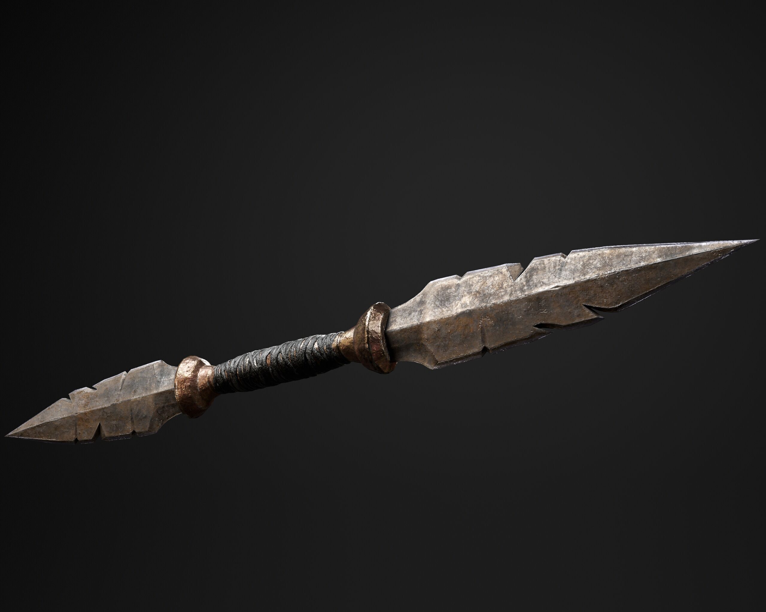 Double Spearhead Knife Low-poly 3D model_8