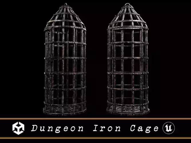 Medieval Dungeon Iron Cage Low-poly 3D model