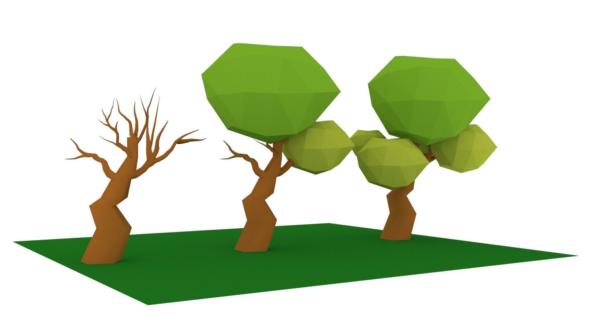 Low-Poly Stylized Tree Pack Low-poly 3D model_1