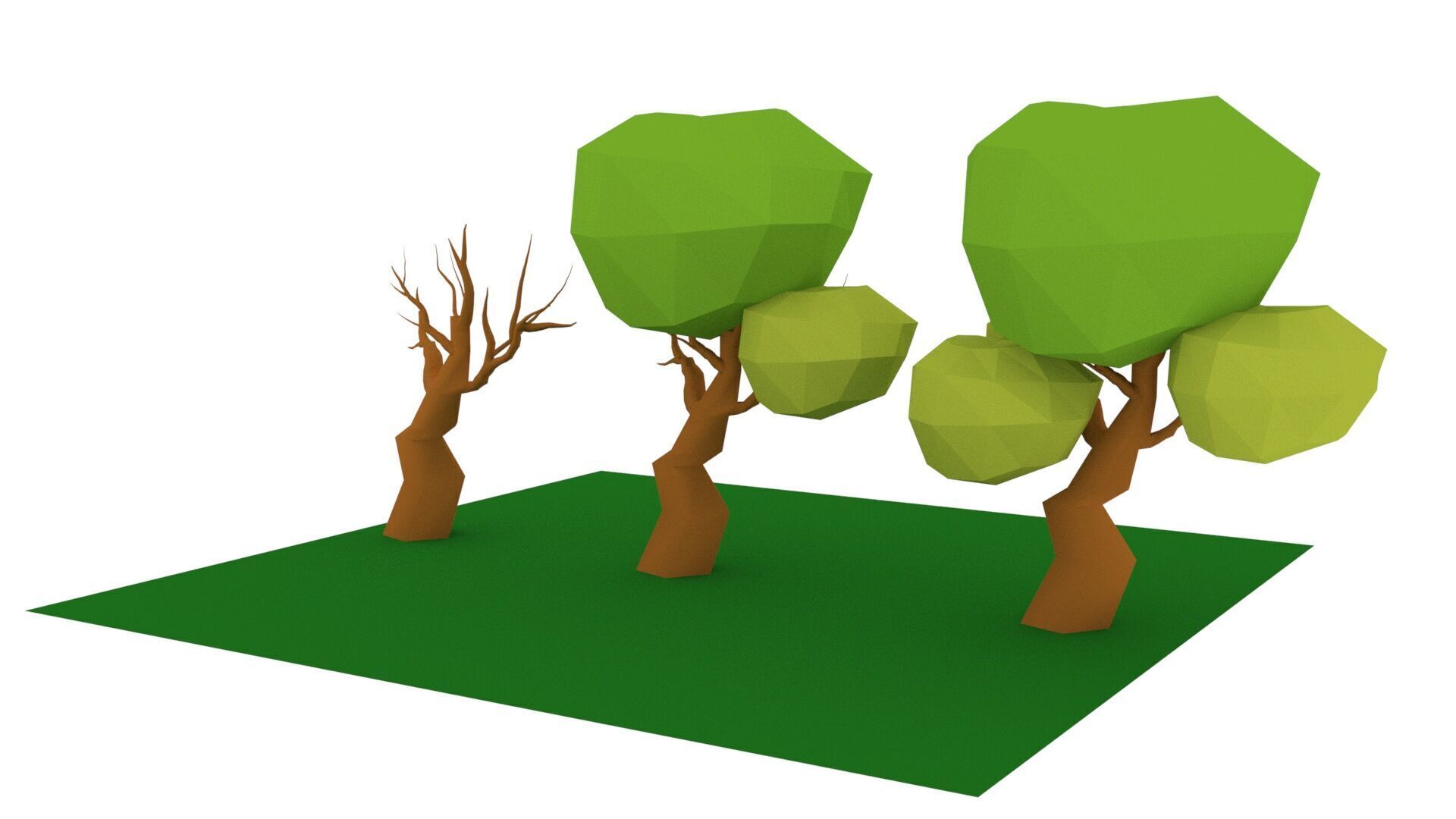 Low-Poly Stylized Tree Pack Low-poly 3D model_2