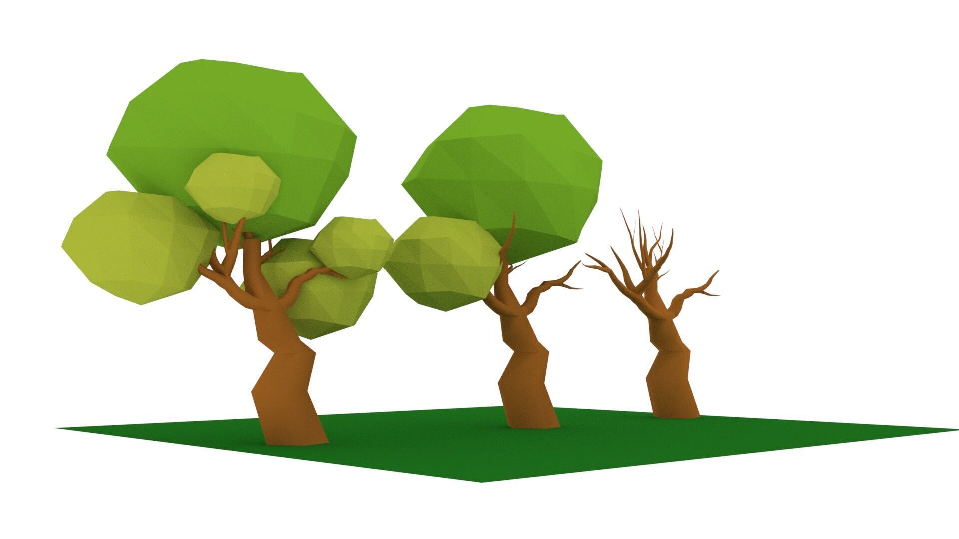 Low-Poly Stylized Tree Pack Low-poly 3D model_4