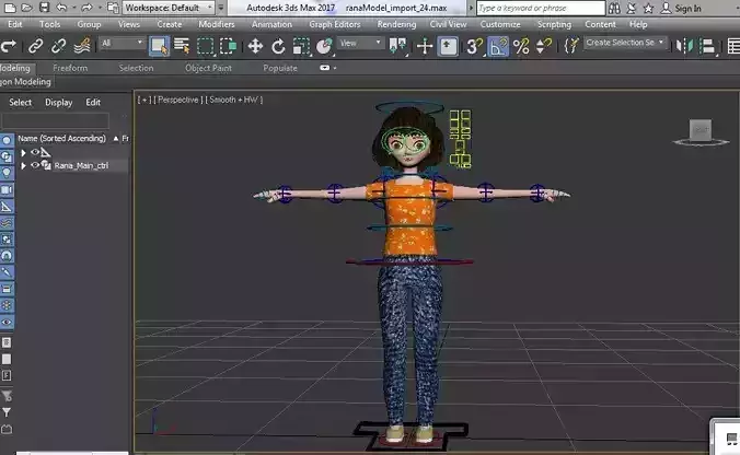3d model cartoon for Maya and 3ds Max with custom attribute  Low-poly 3D model
