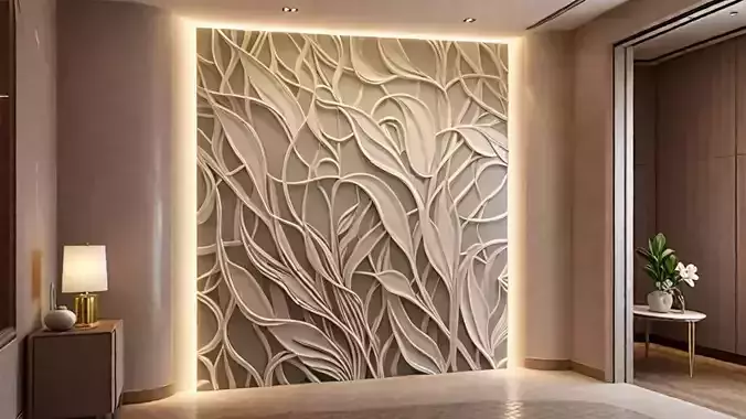 modern panel wall decor set wall relief mural CNC 139
