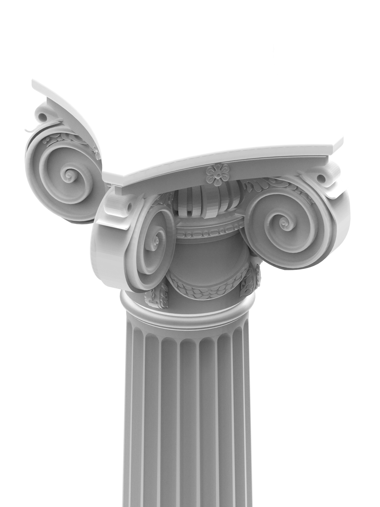 Roman Ionic Column with Angled Volutes 3D print model_5