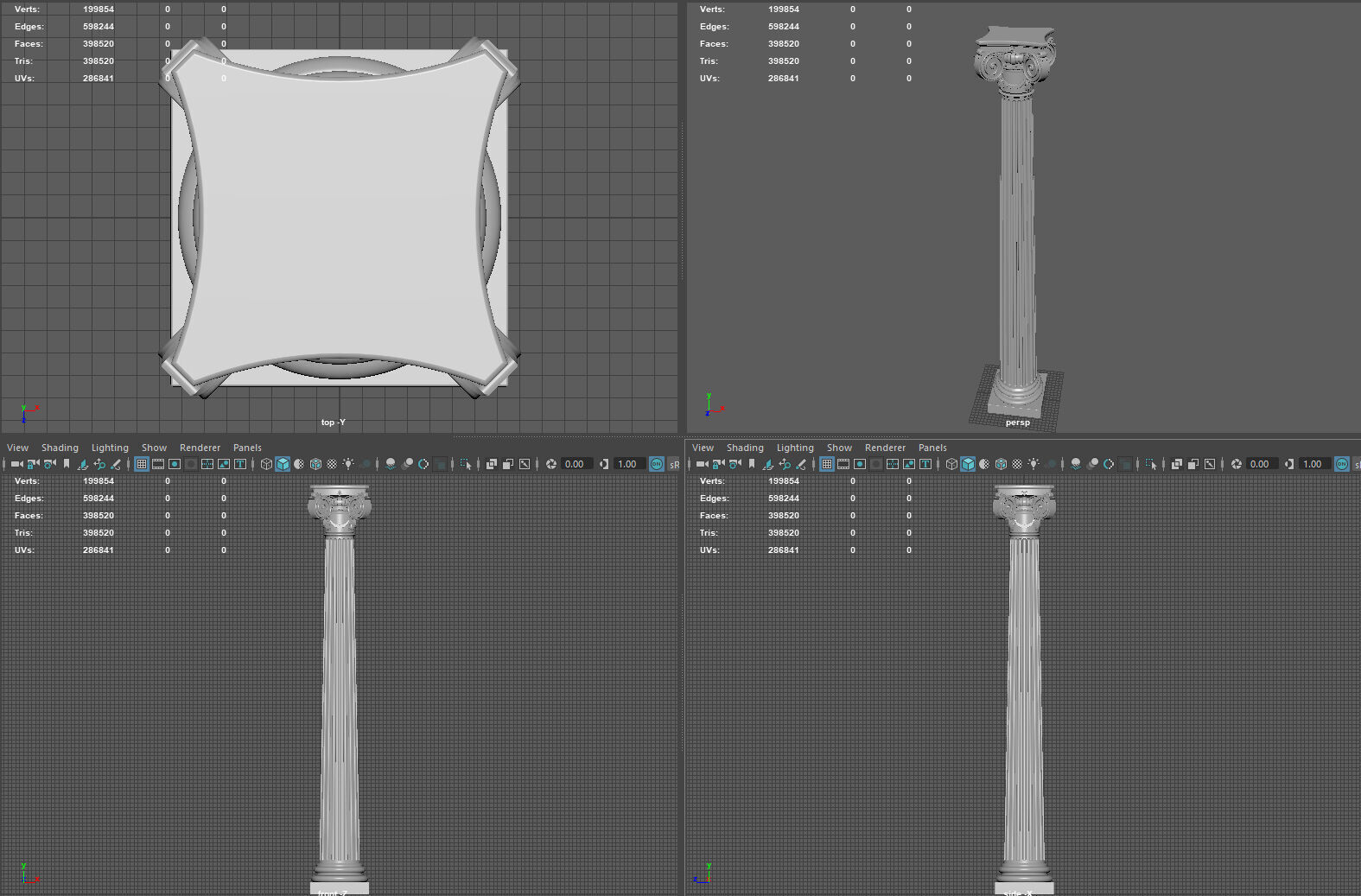 Roman Ionic Column with Angled Volutes 3D print model_8