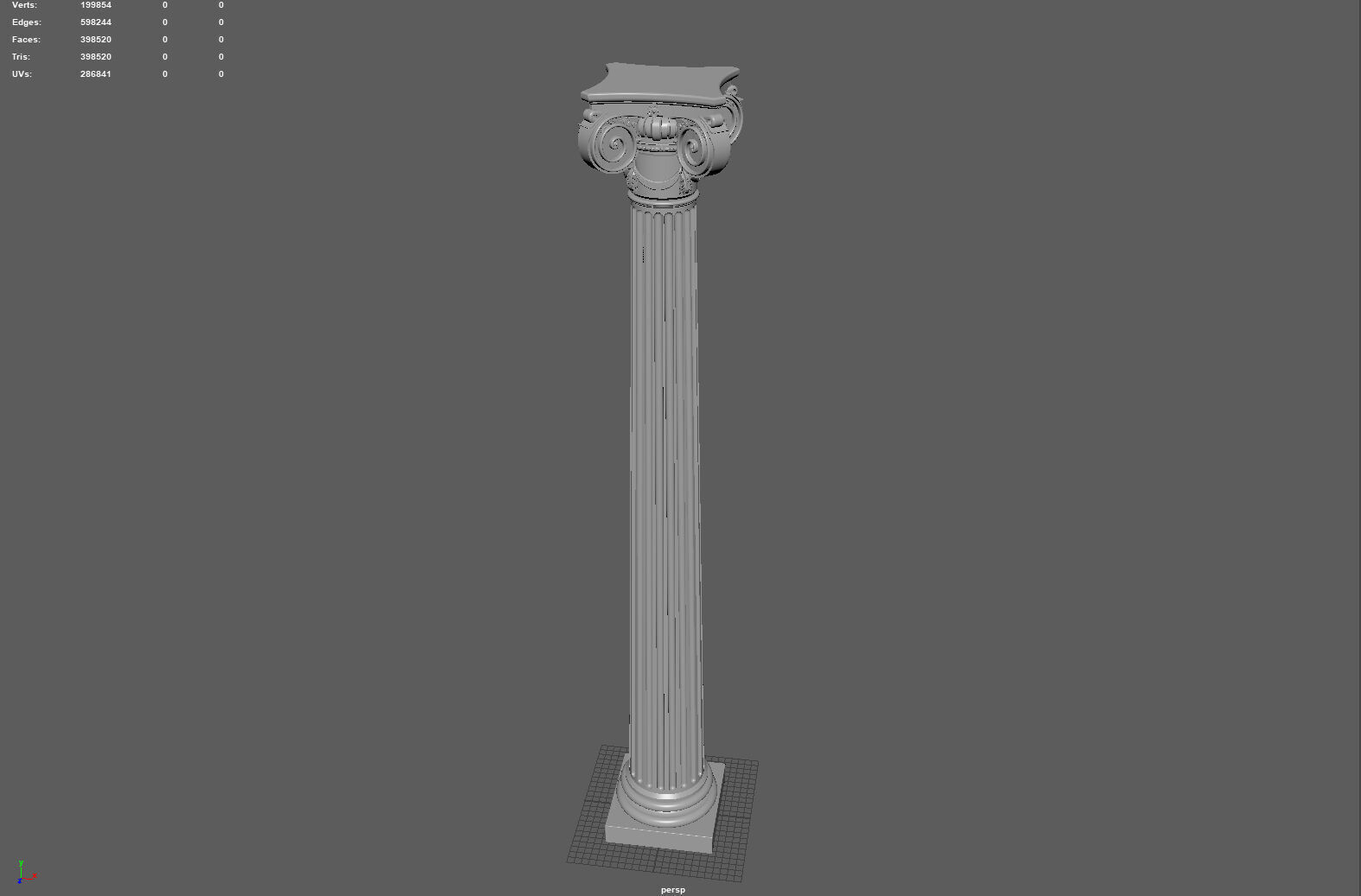 Roman Ionic Column with Angled Volutes 3D print model_6