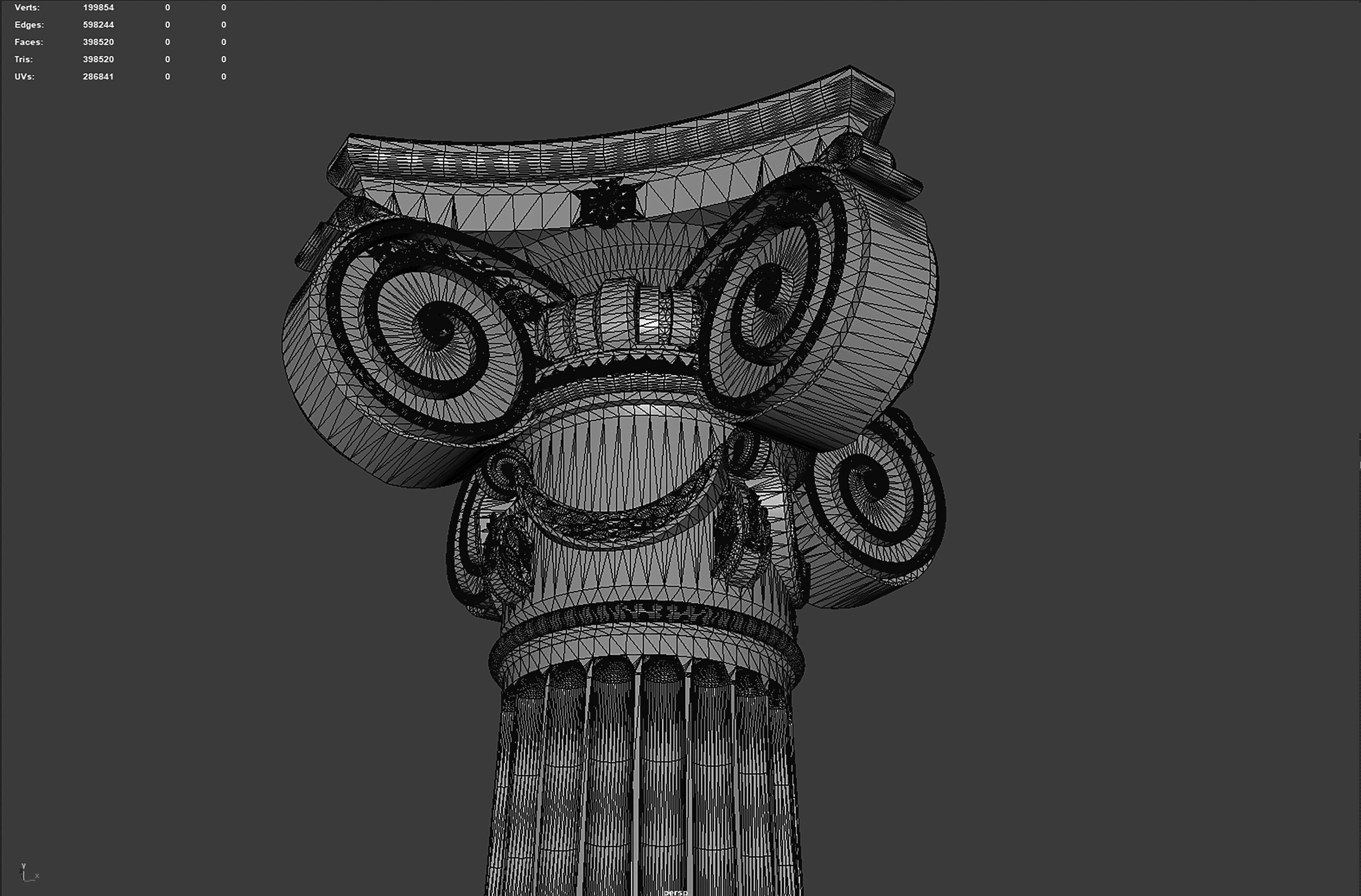 Roman Ionic Column with Angled Volutes 3D print model_2