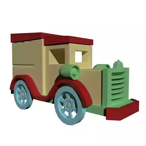 Low Poly Vintage Toy Car 3D Model