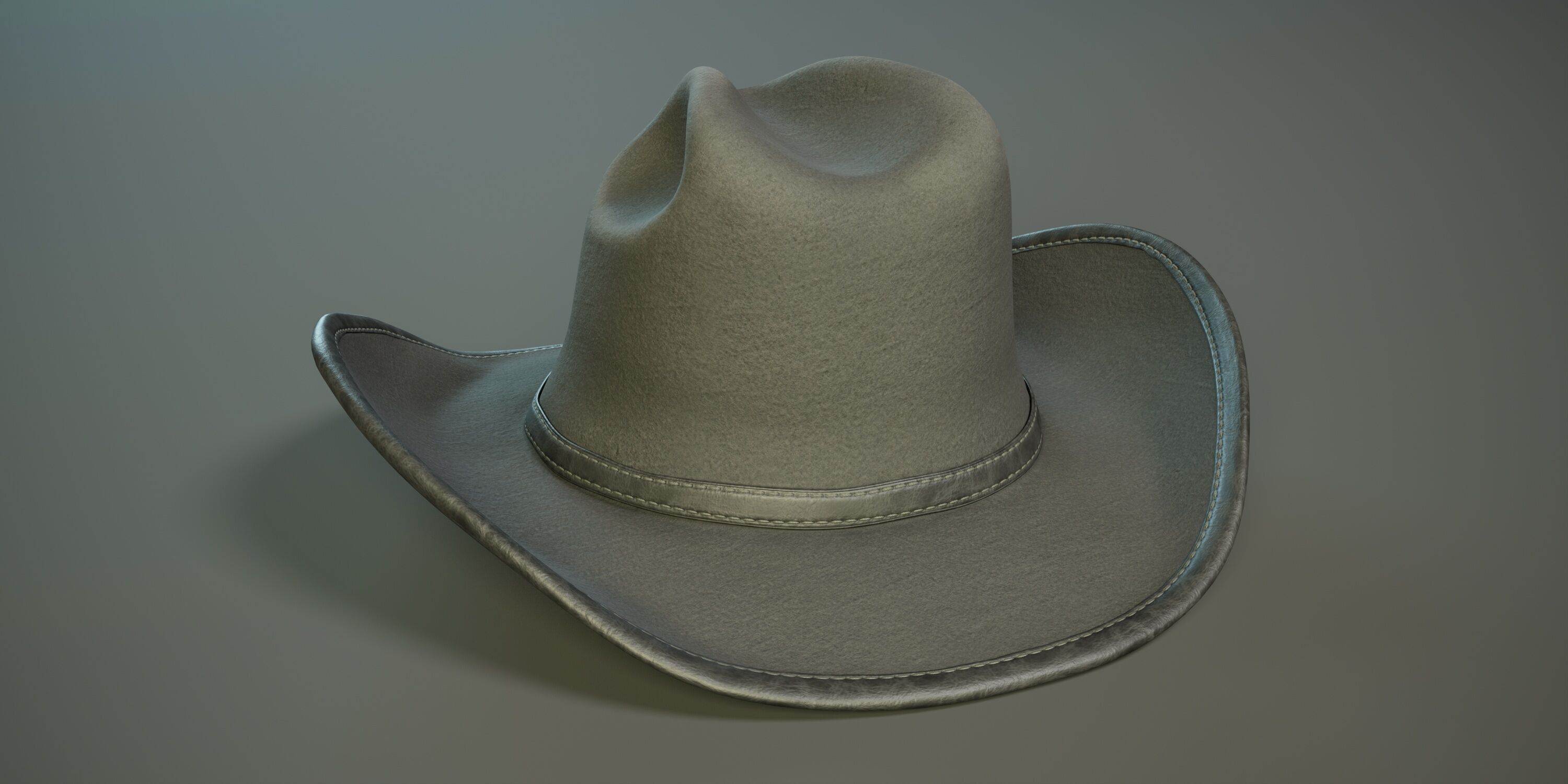 Cowboy Hat PBR Low-poly 3D model_5