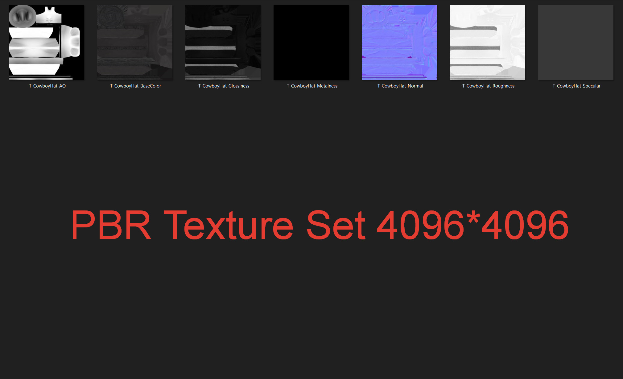 Cowboy Hat PBR Low-poly 3D model_9