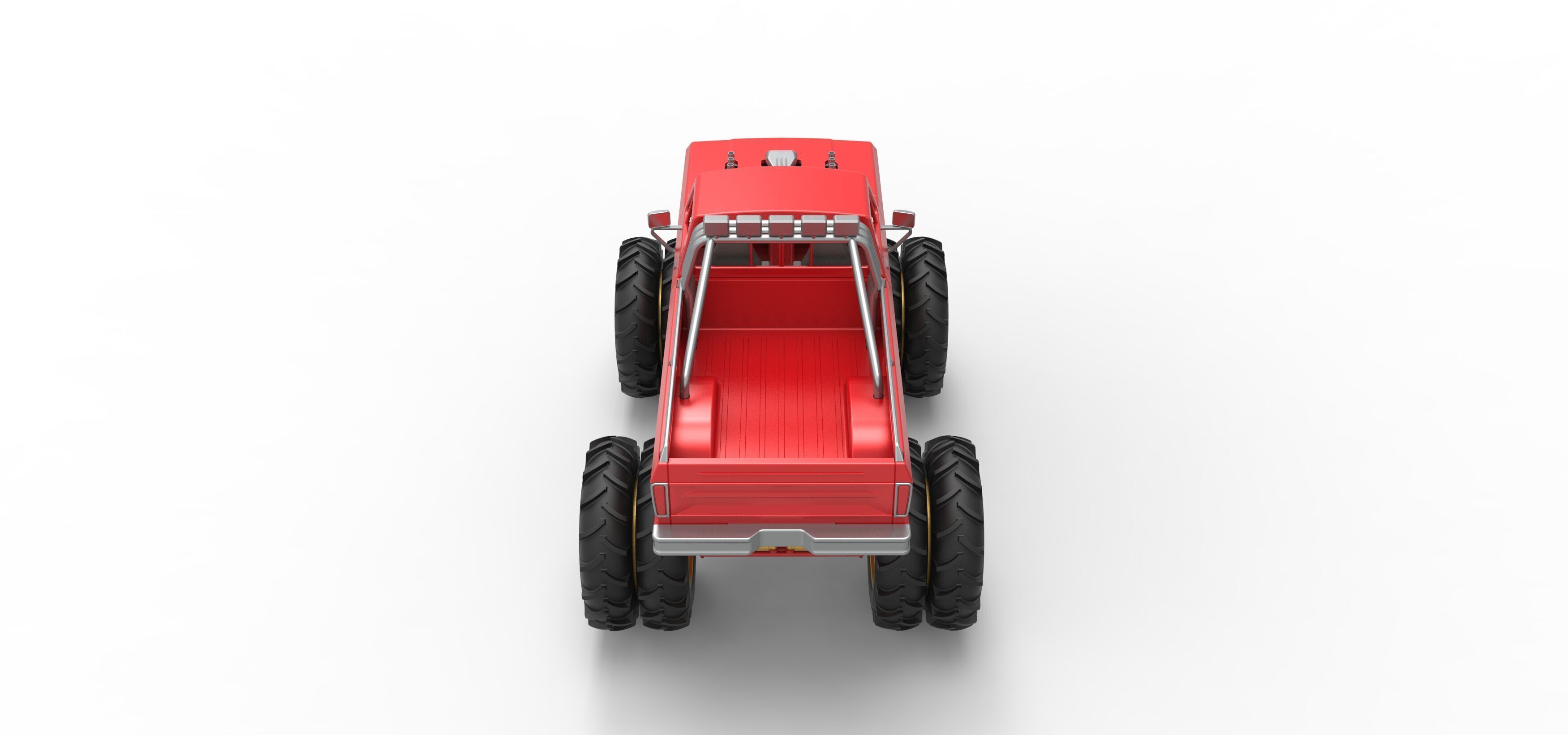 Vintage Monster Truck with double wheels Scale 1 to 25 3D print model_17