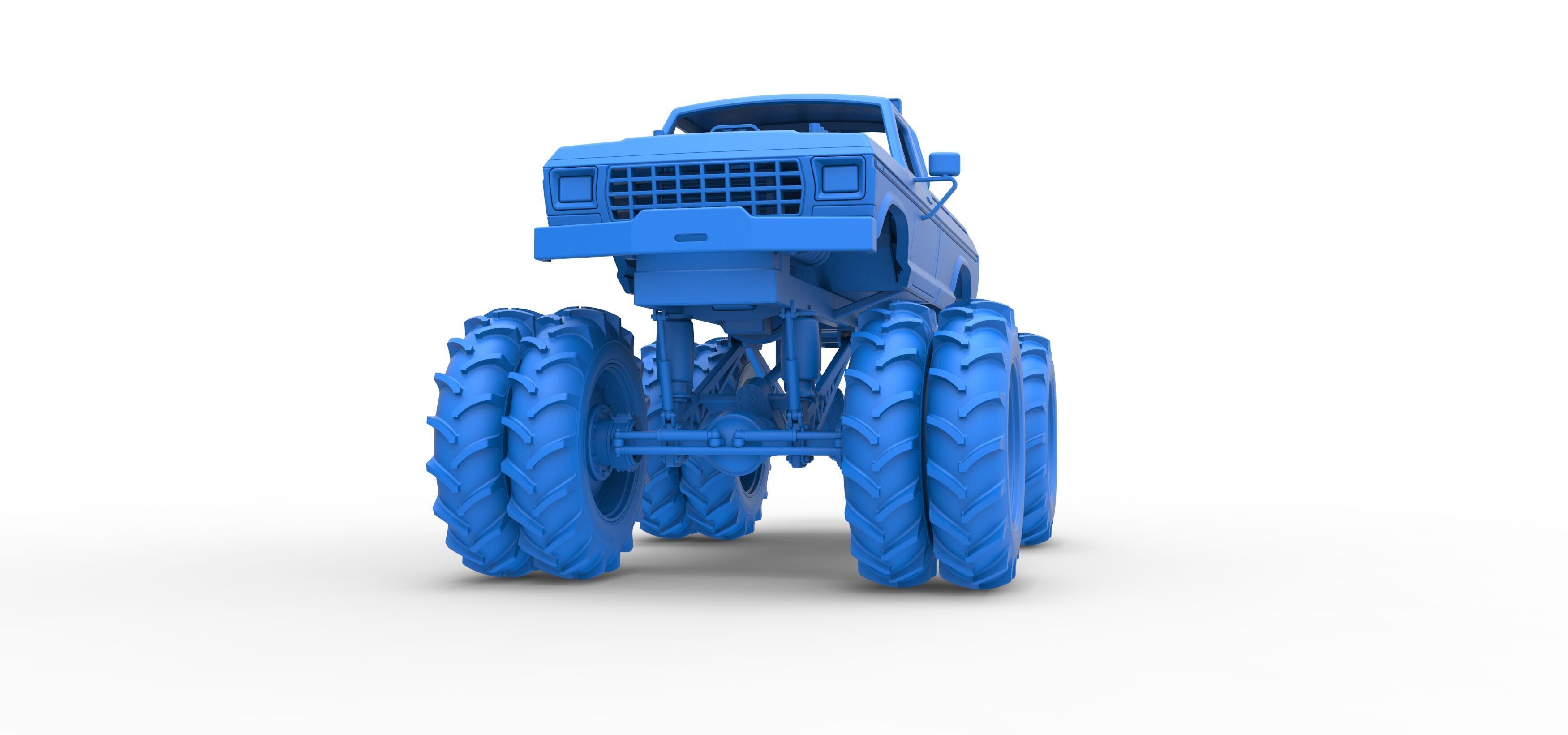 Vintage Monster Truck with double wheels Scale 1 to 25 3D print model_28