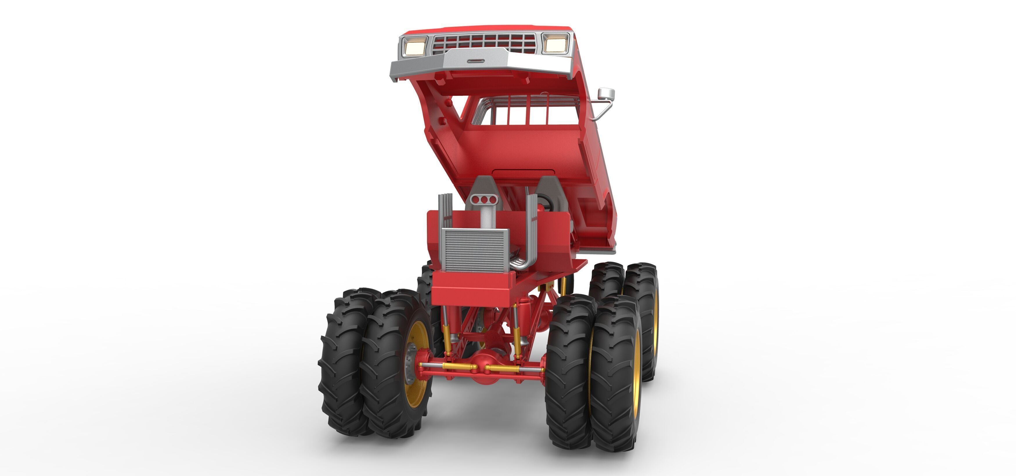 Vintage Monster Truck with double wheels Scale 1 to 25 3D print model_21