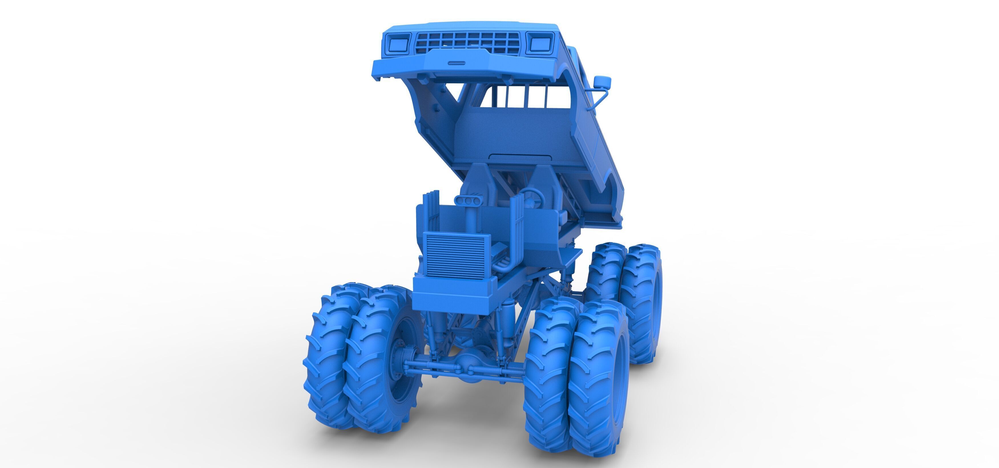 Vintage Monster Truck with double wheels Scale 1 to 25 3D print model_43