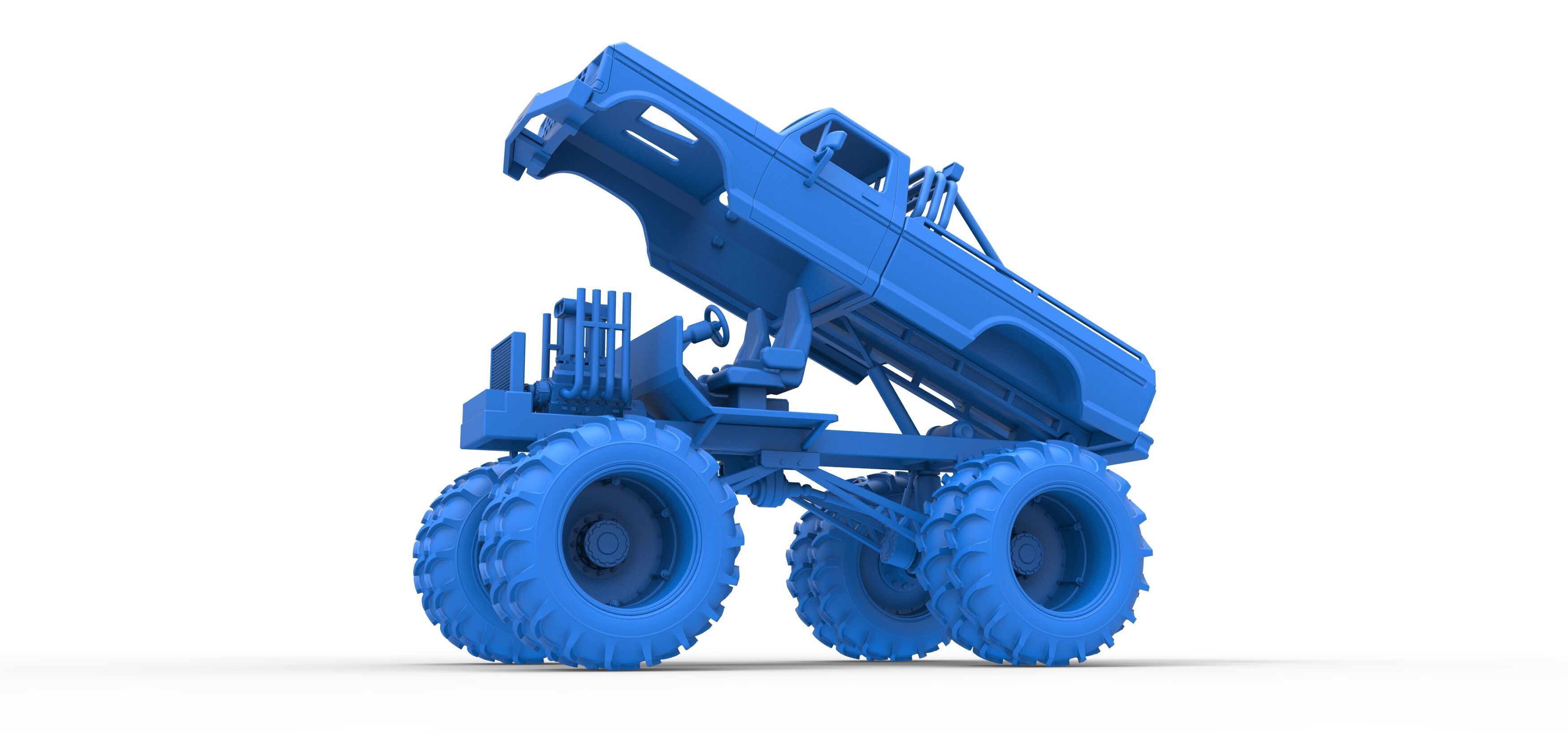 Vintage Monster Truck with double wheels Scale 1 to 25 3D print model_41
