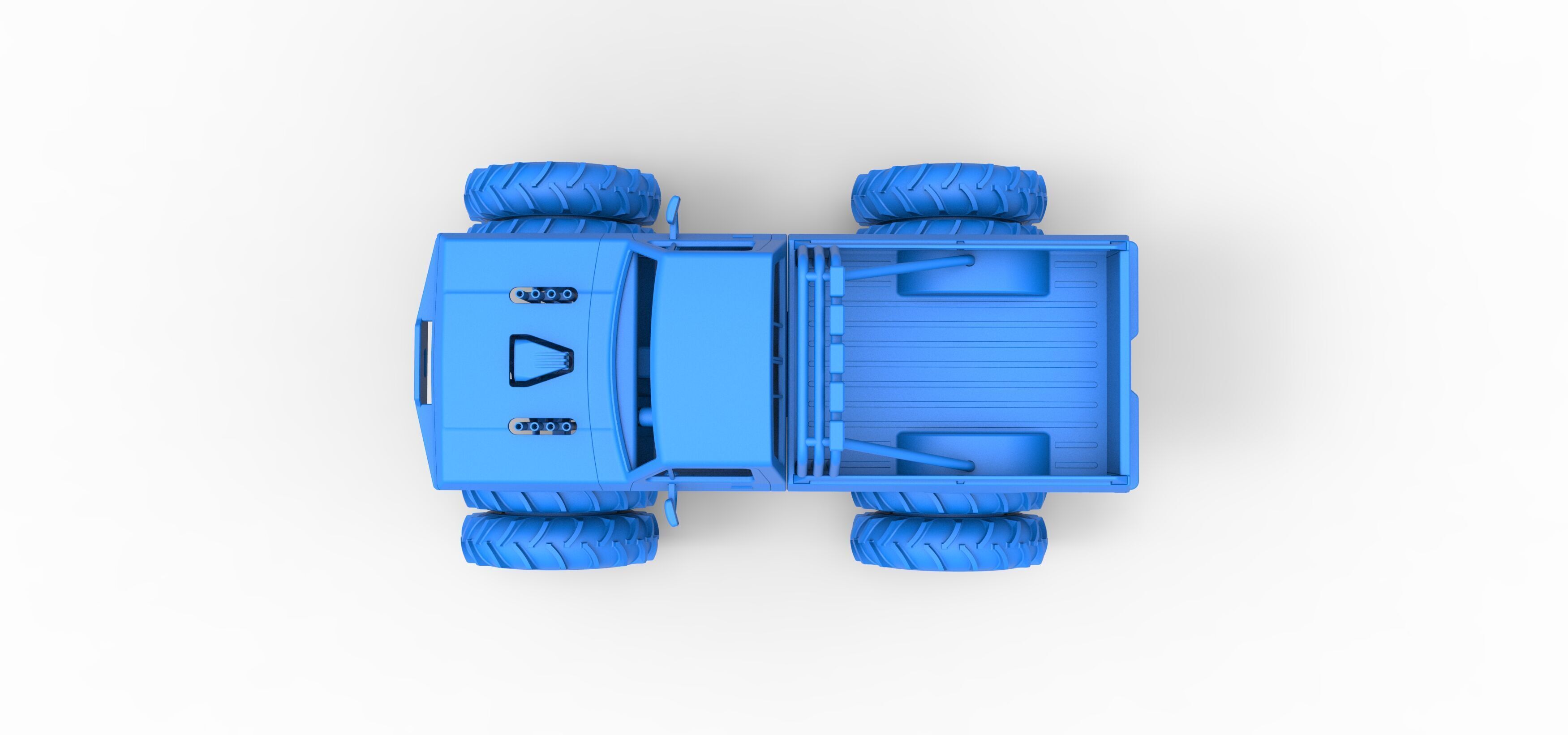 Vintage Monster Truck with double wheels Scale 1 to 25 3D print model_33