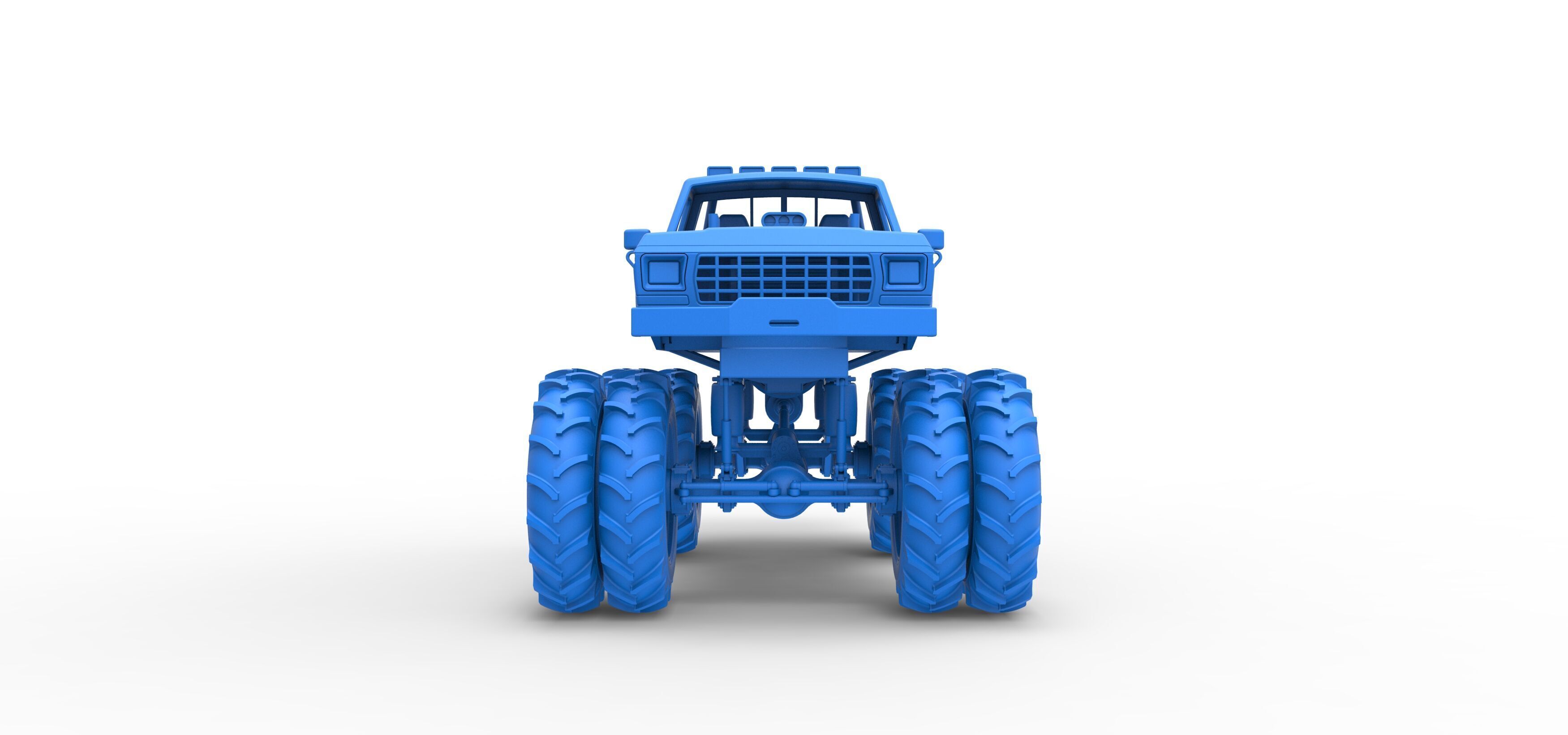 Vintage Monster Truck with double wheels Scale 1 to 25 3D print model_29