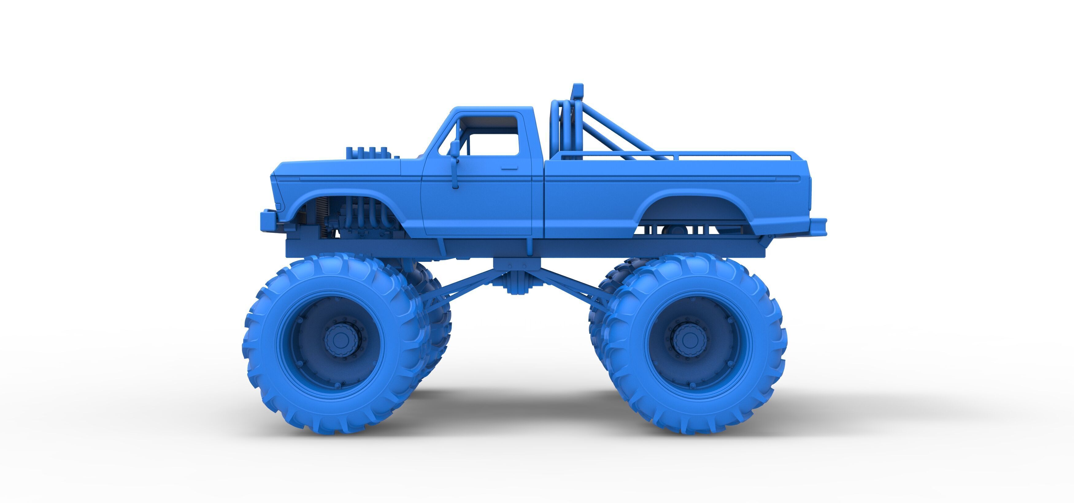 Vintage Monster Truck with double wheels Scale 1 to 25 3D print model_31