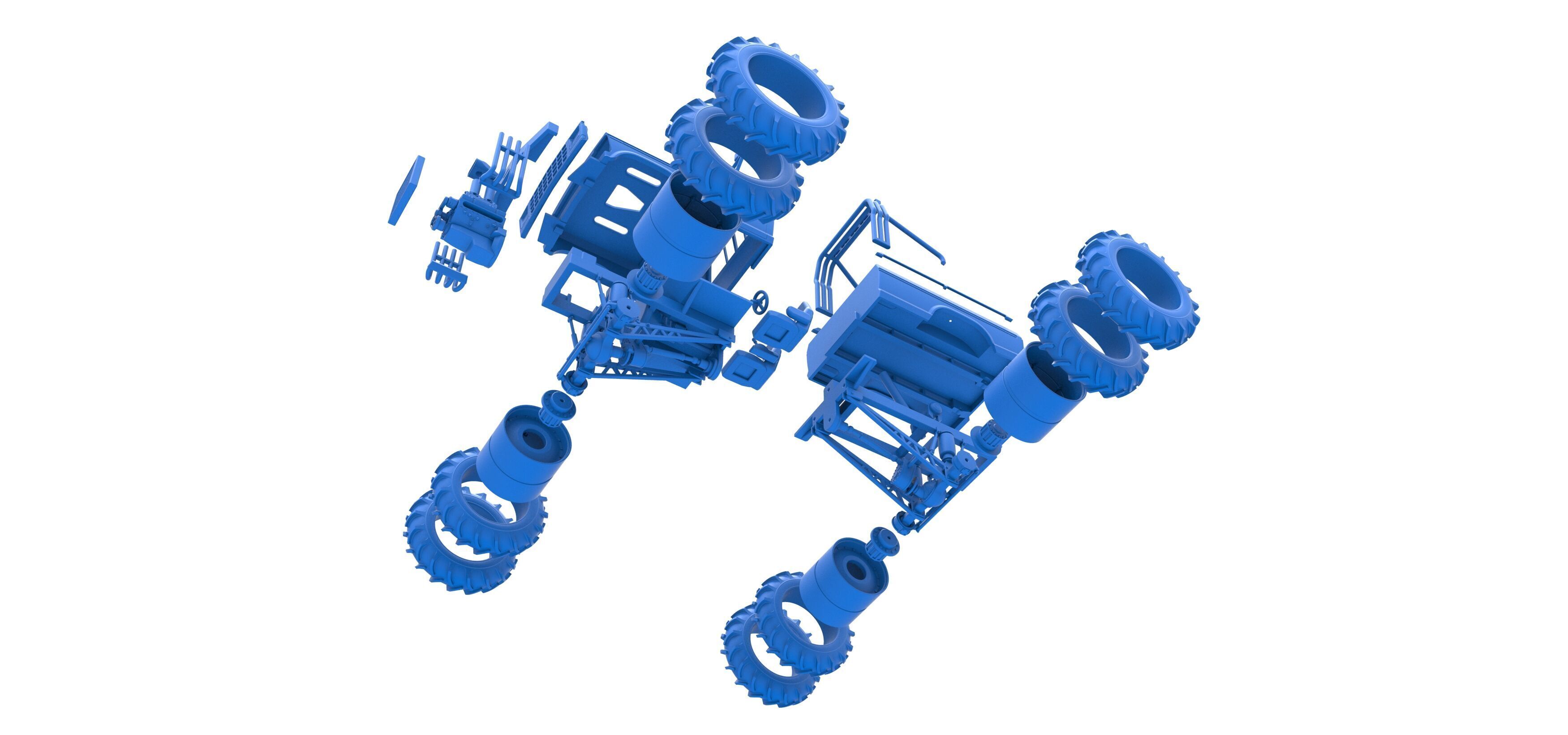 Vintage Monster Truck with double wheels Scale 1 to 25 3D print model_50