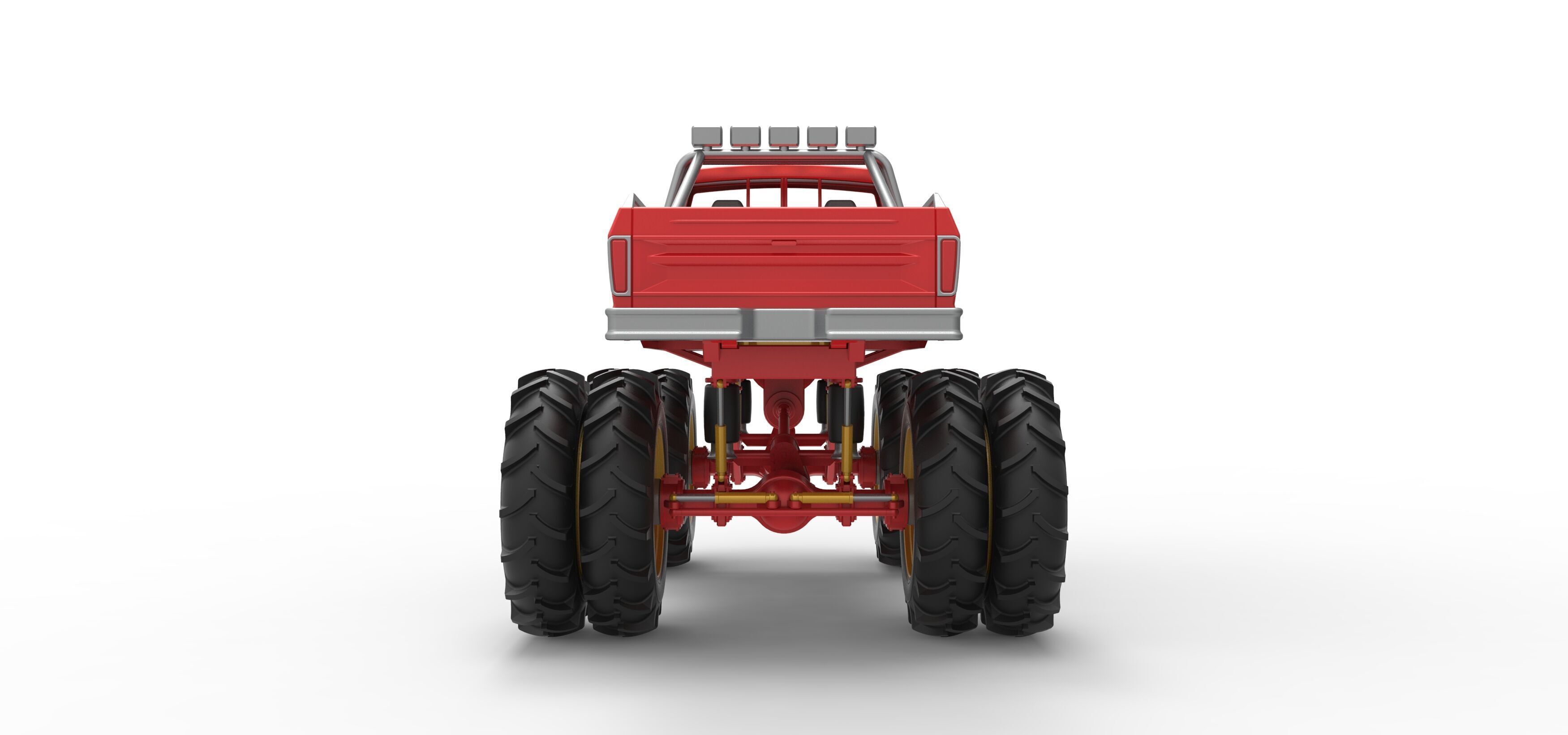 Vintage Monster Truck with double wheels Scale 1 to 25 3D print model_16