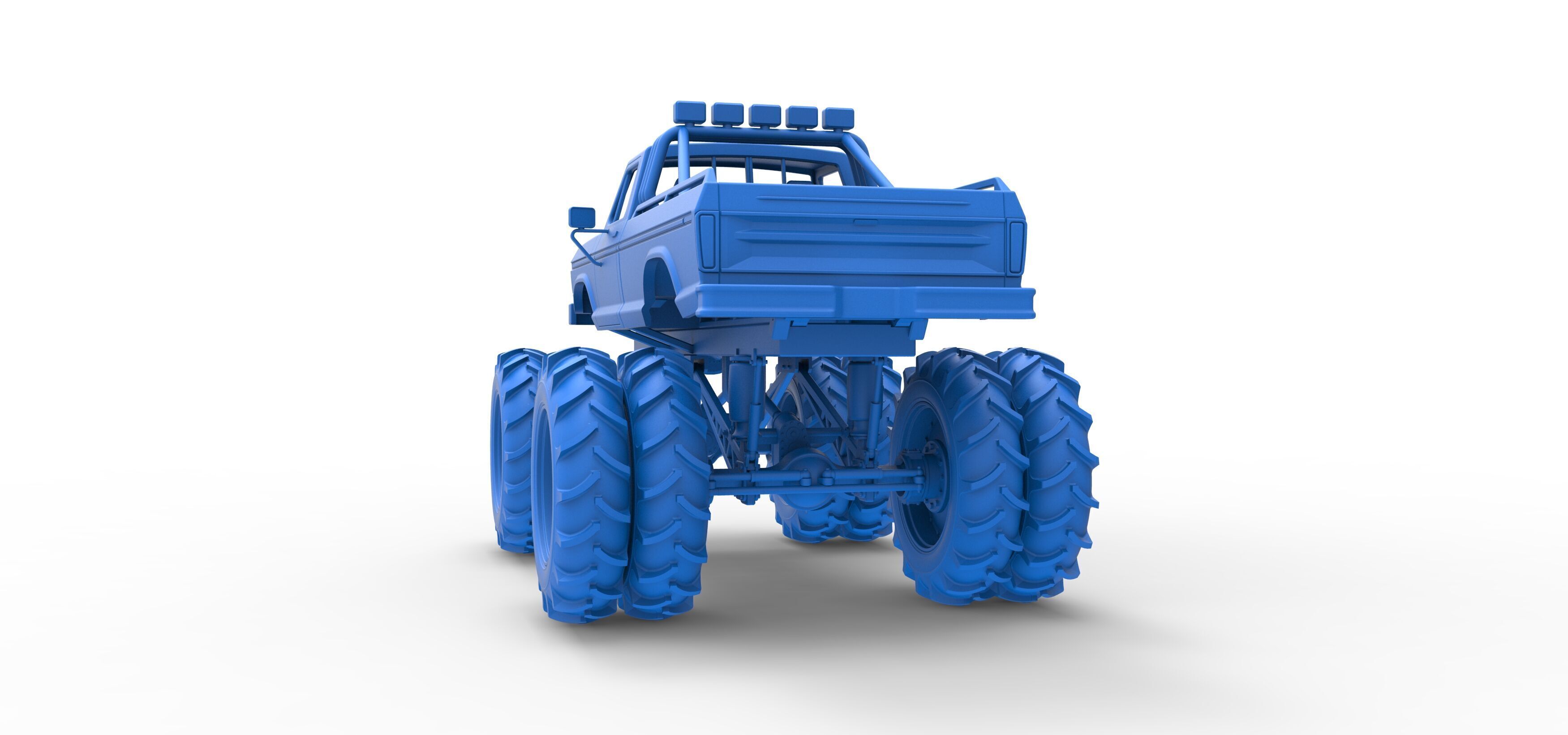 Vintage Monster Truck with double wheels Scale 1 to 25 3D print model_37