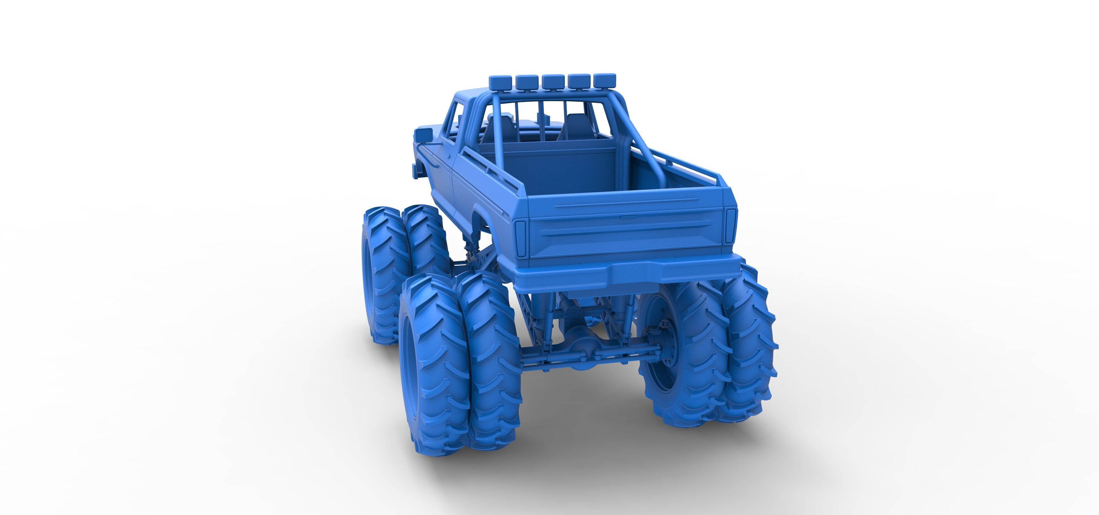 Vintage Monster Truck with double wheels Scale 1 to 25 3D print model_36