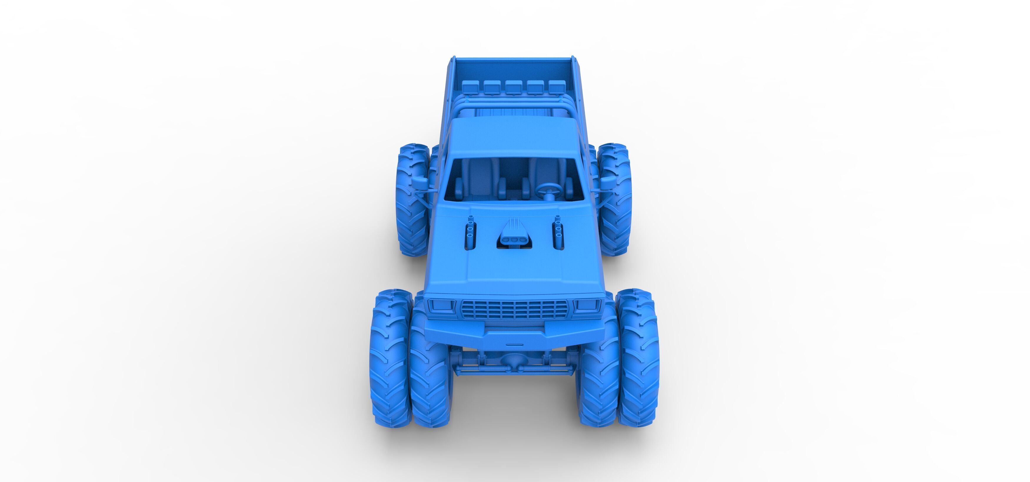 Vintage Monster Truck with double wheels Scale 1 to 25 3D print model_30