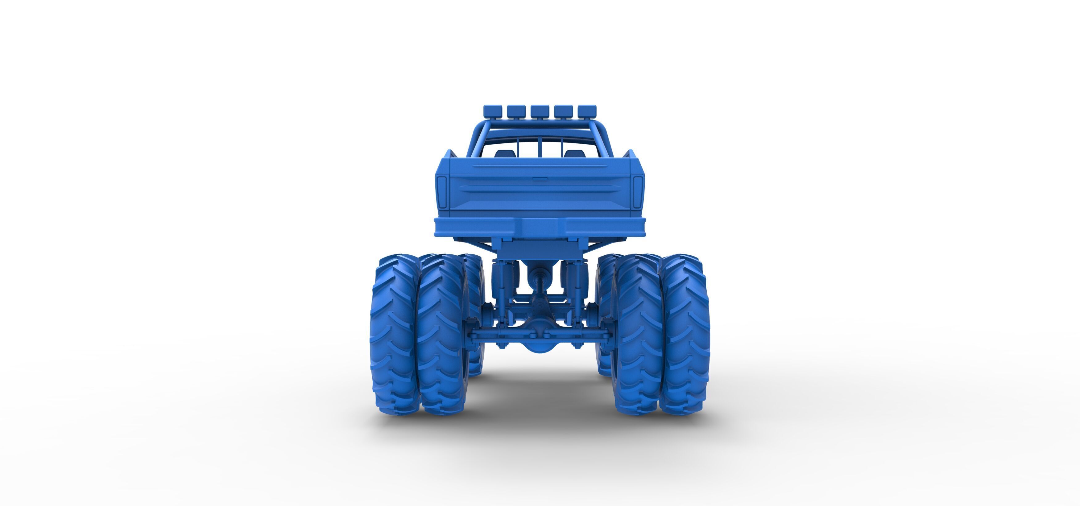 Vintage Monster Truck with double wheels Scale 1 to 25 3D print model_38